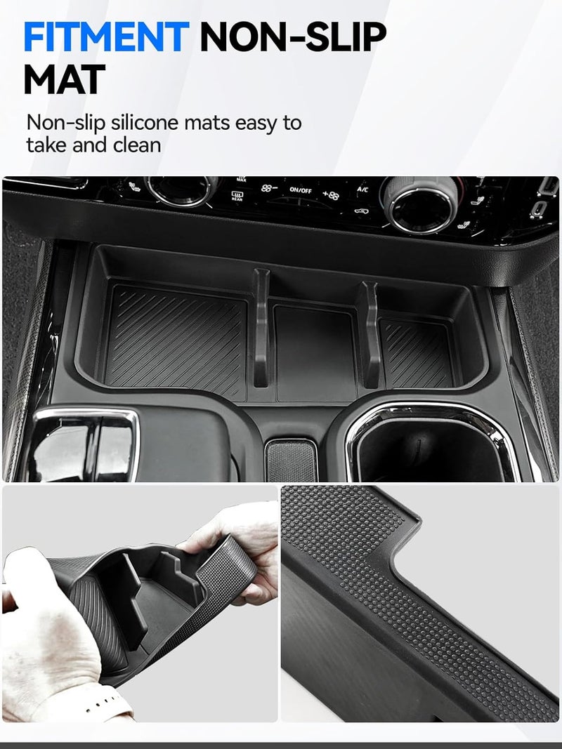 ELECFRESH 2PCS Center Console Organizer Tray for 2022 2023 2024 2025 Chevrolet Silverado Accessories, Armrest Storage Box and Center Console Storage for Chevrolet Silverado - Image 5
